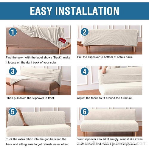 Rich Textured Small Checks Jacquard Sofa Futon Cover